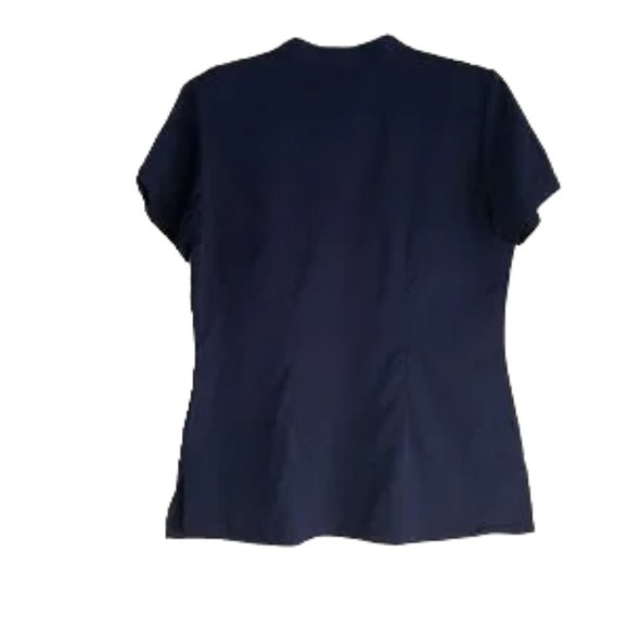NWT |NRG by Barco | Indigo/ Navy 2 Pocket Mock Scrub Top - Picture 2 of 6